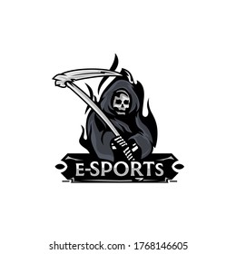 Skull Blind Angel of Death Grim Reaper Esport Logo Team Template Vector