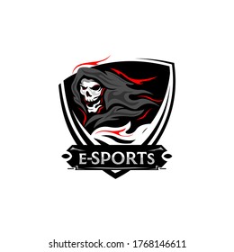 Skull Blind Angel of Death Grim Reaper Esport Logo Team Template Vector