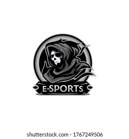 Skull Blind Angel of Death Reaper Esport Logo Team Template Vector