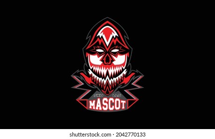 Skull Blind Mascot Logo Premium Vector