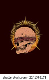 Skull with blindfold vector illustration