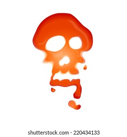 Skull blood drop,Vector concept