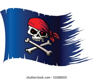 Skull BLue Flag