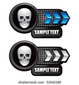 skull blue and white arrow nameplates