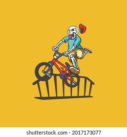 skull bmx mascot plantilla de logotipo adecuado para el logotipo del deporte del equipo - imagen vectorial