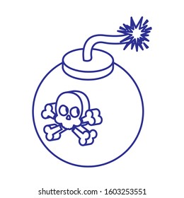 Skull and bomb design of Security system warning protection danger web alert and safe theme Vector illustration