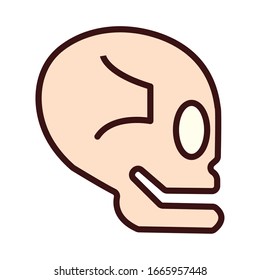 skull bone body human part flat style vector illustration design
