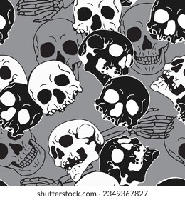 Skull Bone Chilling Treats Vector Seamless Pattern can be use for background and apparel design