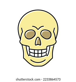 vector de icono de color óseo cráneo. signo de hueso cráneo. ilustración de símbolo aislado