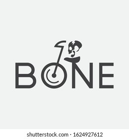 Skull bone cycle  illustration vector set. Design elements for logo, label, emblem, poster, t-shirt.