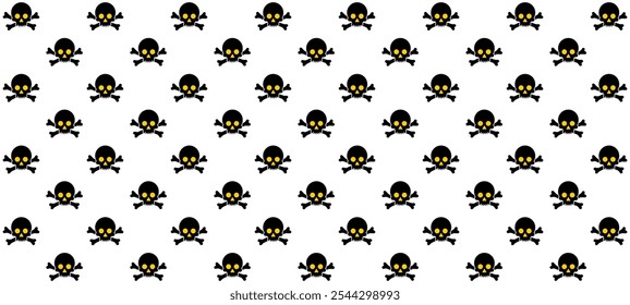 Skull and bone danger Halloween skeleton pattern wallpaper design vector illustration