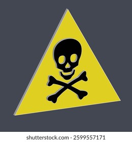 Skull and bone danger sign, warning, stop sign- vector illustration 