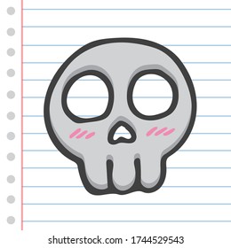 Skull Bone Doodle Hand Dibujo Objeto Ilustración Diseño