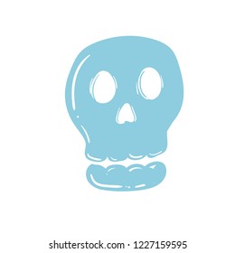 skull bone doodle icon vector color