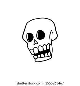 skull bone doodle icon vector hand drawing 