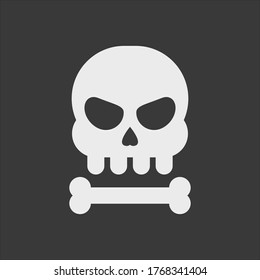 Skull and Bone Flat Design