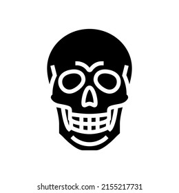 skull bone glyph icon vector. skull bone sign. isolated contour symbol black illustration