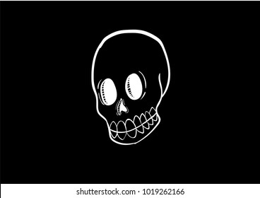 skull bone icon flat black