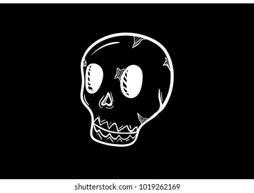 skull bone icon flat black