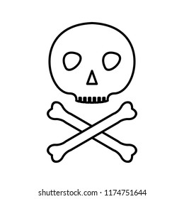 skull and bone icon, illustration isolated vector sign symbol