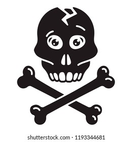 Skull bone icon. Simple illustration of skull bone vector icon for web design isolated on white background