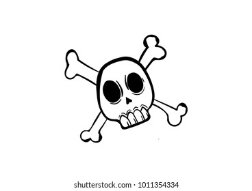 skull bone icon vector 