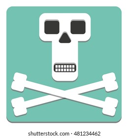skull bone icon. vector illustration flat style