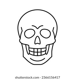 skull bone line icon vector. skull bone sign. isolated contour symbol black illustration