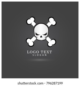 Skull & Bone Logo. Symbol & Icon Vector Template.