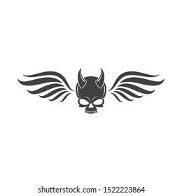skull bone logo vector illustration design