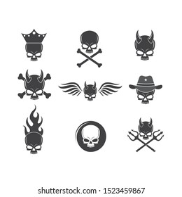 skull bone logo vector illustration design 