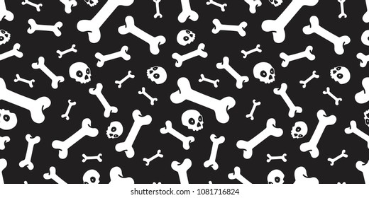 skull bone seamless pattern halloween vector skeleton ghost isolated halloween background wallpaper black