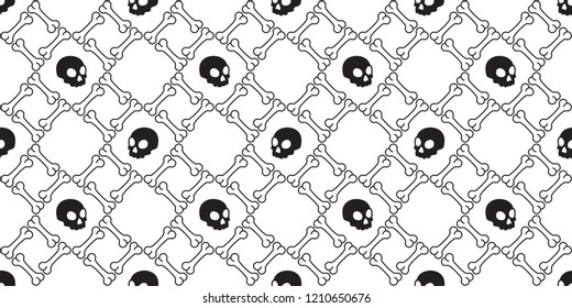 skull bone seamless pattern vector Halloween pirate tile background scarf isolated wallpaper repeat