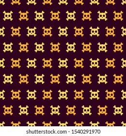 skull and bone seamless vector halloween pattern