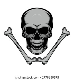skull and bone shape illustration