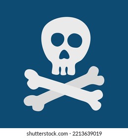 skull and bone silhouette isolated vector illustration. Element for halloween needs