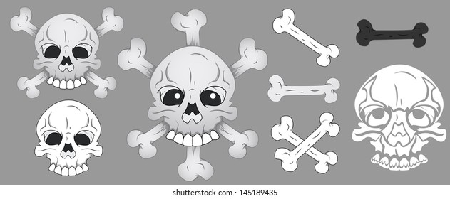 Skull and Bone Vector Illustration
