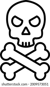 Vektorliniendesign des Schädelknochens 
