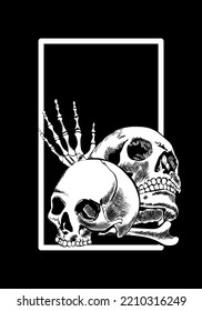 skull and bones art illustration