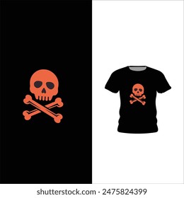 Skull and bones art vector illustration t-shirt design.