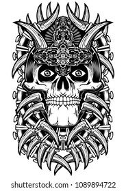 skull, bones, bone, white, cross, vector, black, warning, illustration, crossbones, symbol, background, skeleton, drawing, tattoo, dead, halloween, death, graphic, spooky, isolated, human, design, art