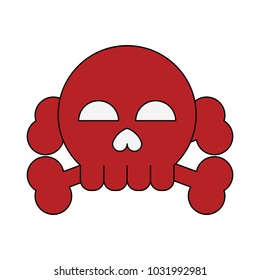 Skull with bones danger symbol