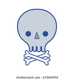 skull with bones to danger and warning symbol