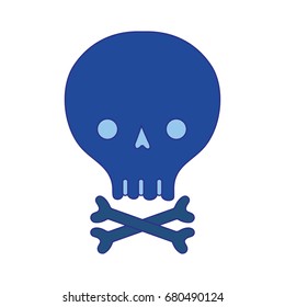 skull with bones to danger and warning symbol