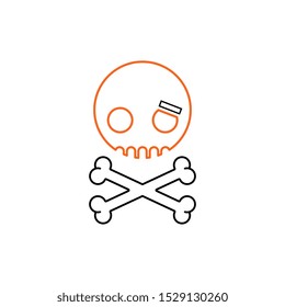 skull with bones down for halloween