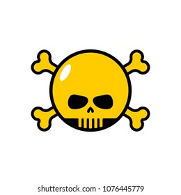 Skull with bones emoji. Head of skeleton icon.