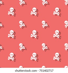 Skull And Bones Halloween Holiday Seamless Pattern Background