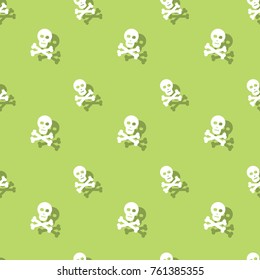 Skull And Bones Halloween Seamless Pattern Background