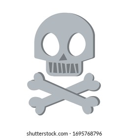 skull and bones hand draw style vector illustration design
