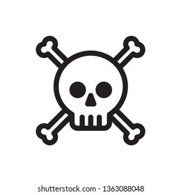 Skull with bones icon